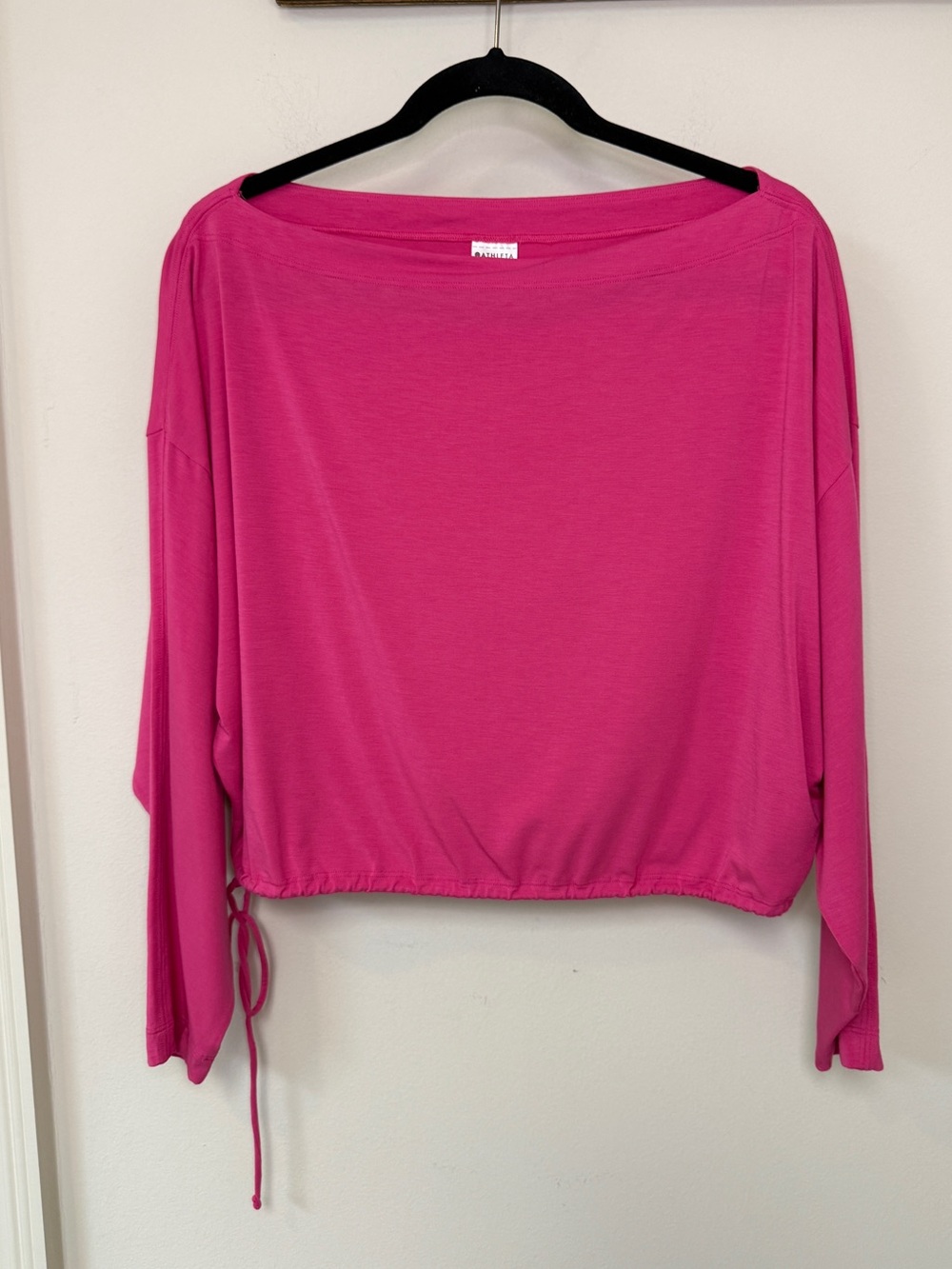 Athleta: Women's Tulip Pink Cool Down Top Long Sleeve Crop Pullover Size S
